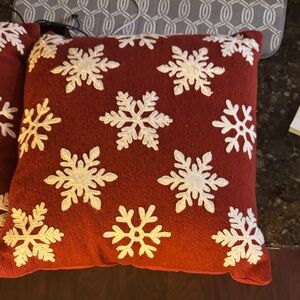 Pottery Barn Red Snowflake Pillows